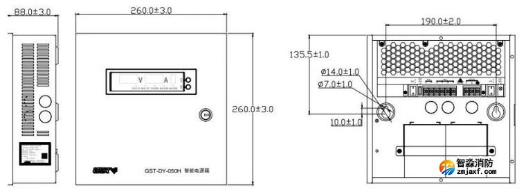 GST-DY-050H智能電源箱外觀尺寸