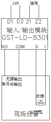 無源輸出時(shí)，輸出檢線電壓由被控設(shè)備提供，模塊與控制設(shè)備的接