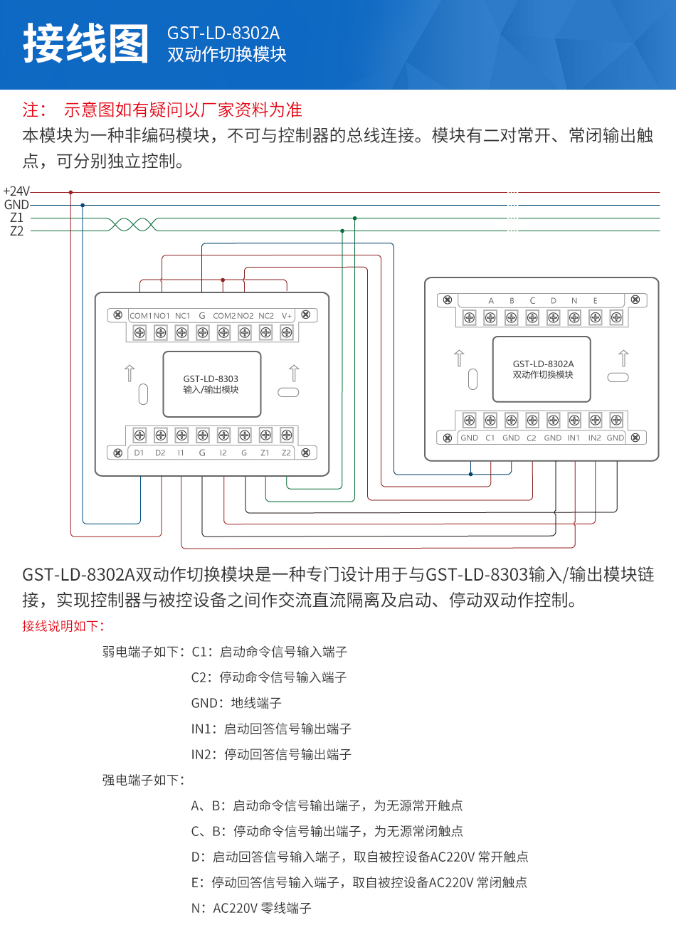 GST-LD-8302A雙動作切換模塊特點(diǎn)