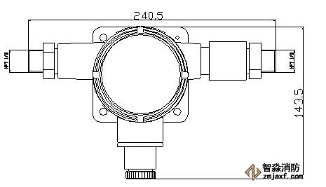 海灣GST-BF003M防爆點型可燃氣體探測器外形尺寸圖
