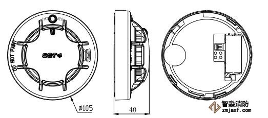 海灣JTY-GF-GSTN900-NB 獨立式光電感煙火災(zāi)探測報警器結(jié)構(gòu)示意圖
